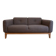 Tikamoon Bjorn sofa in solid oak and brown fabric, 2-seater.