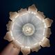 Vintage tulip wall light in frosted white and brown glass