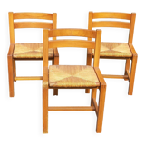 Set of 3 chairs from Regain in solid elm.
