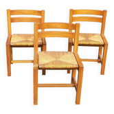 Set of 3 chairs from Regain in solid elm.