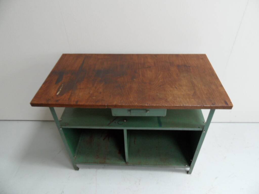 Banc de travail industriel vintage