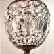 Lustre montgolfière bronze doré et pampilles en cristal