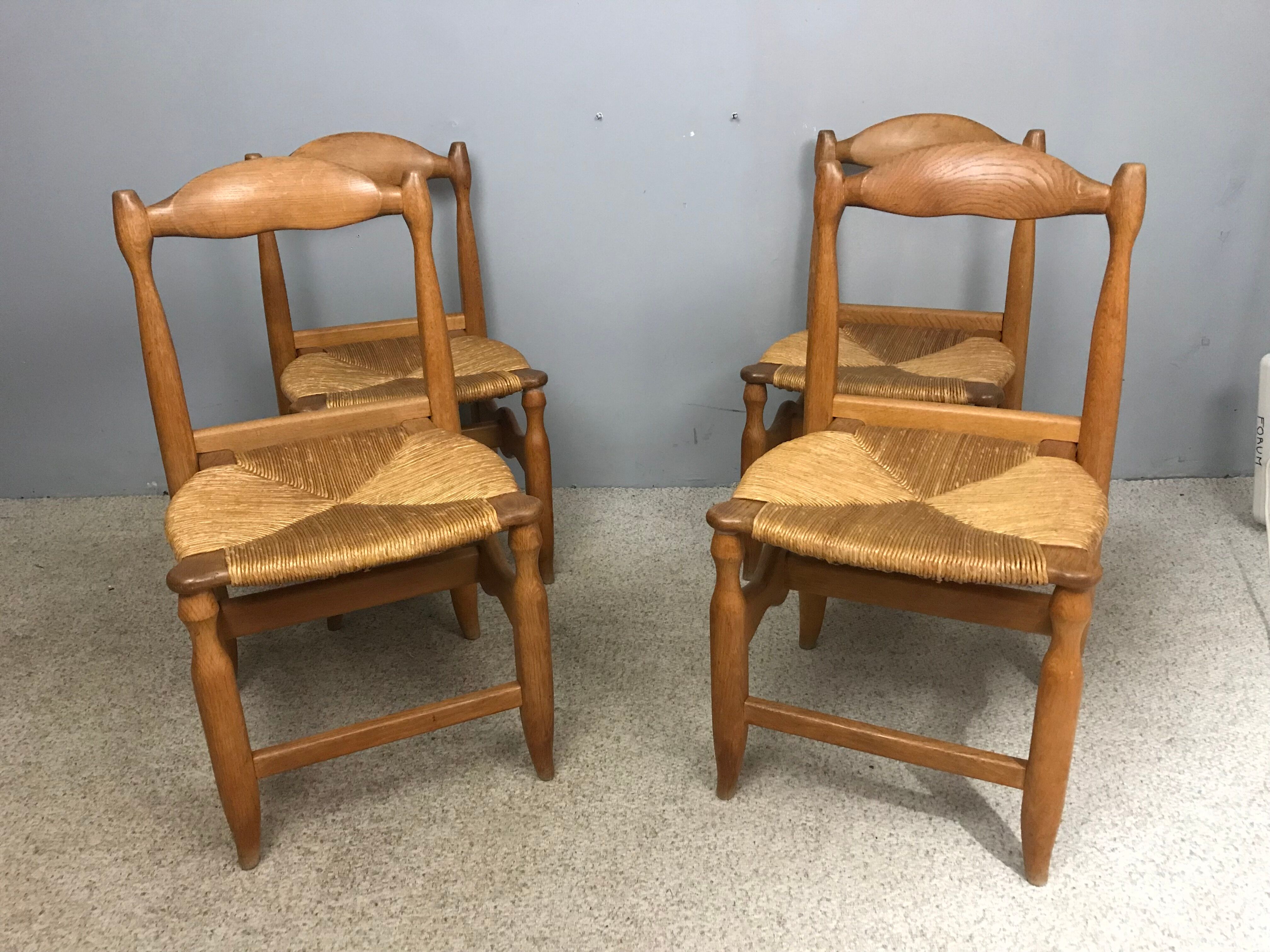 4 chairs by Guillerme & Chambron 1960