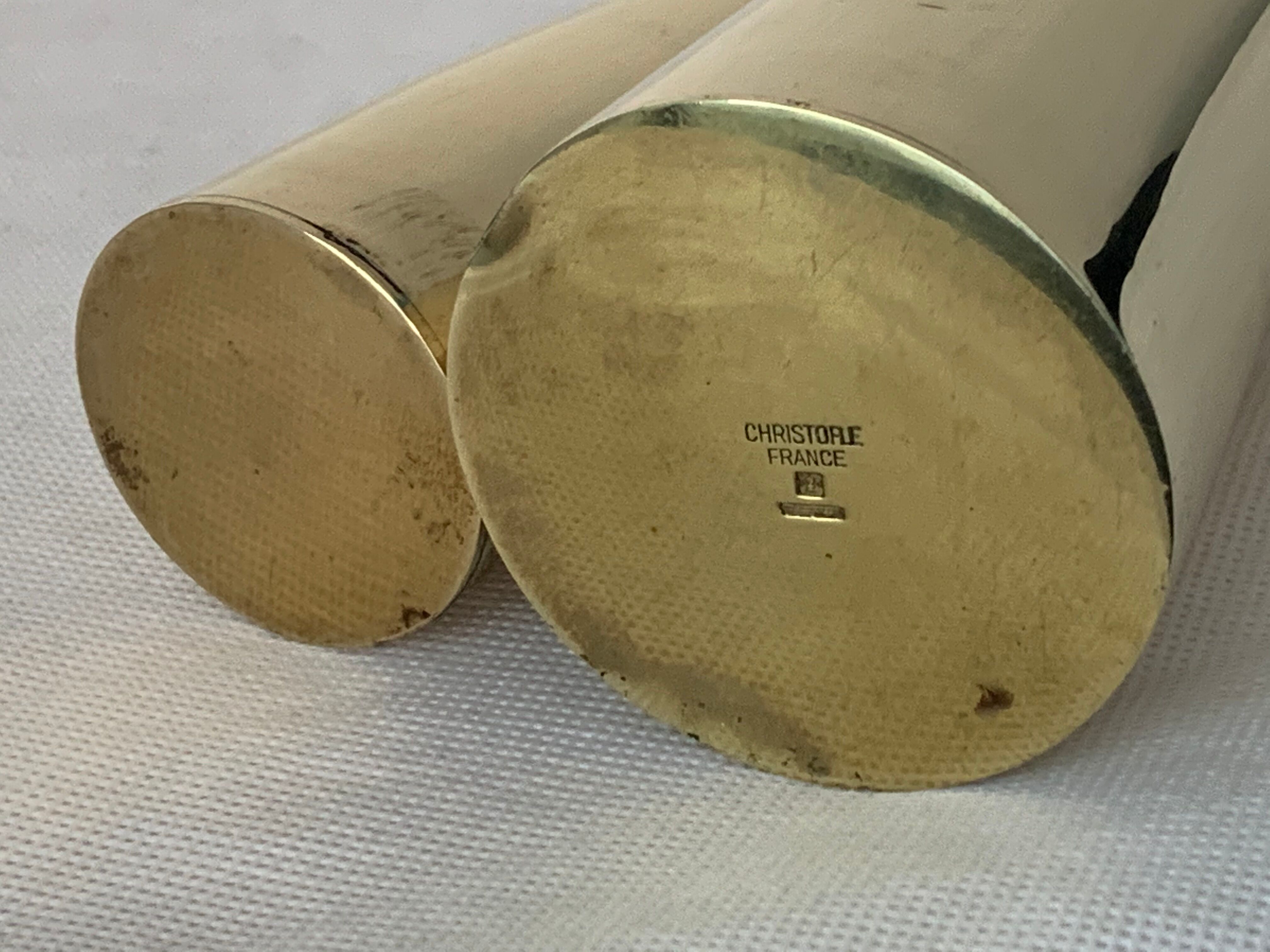 Pair of Lino Sabattini Cardinal brass vases for Christofle