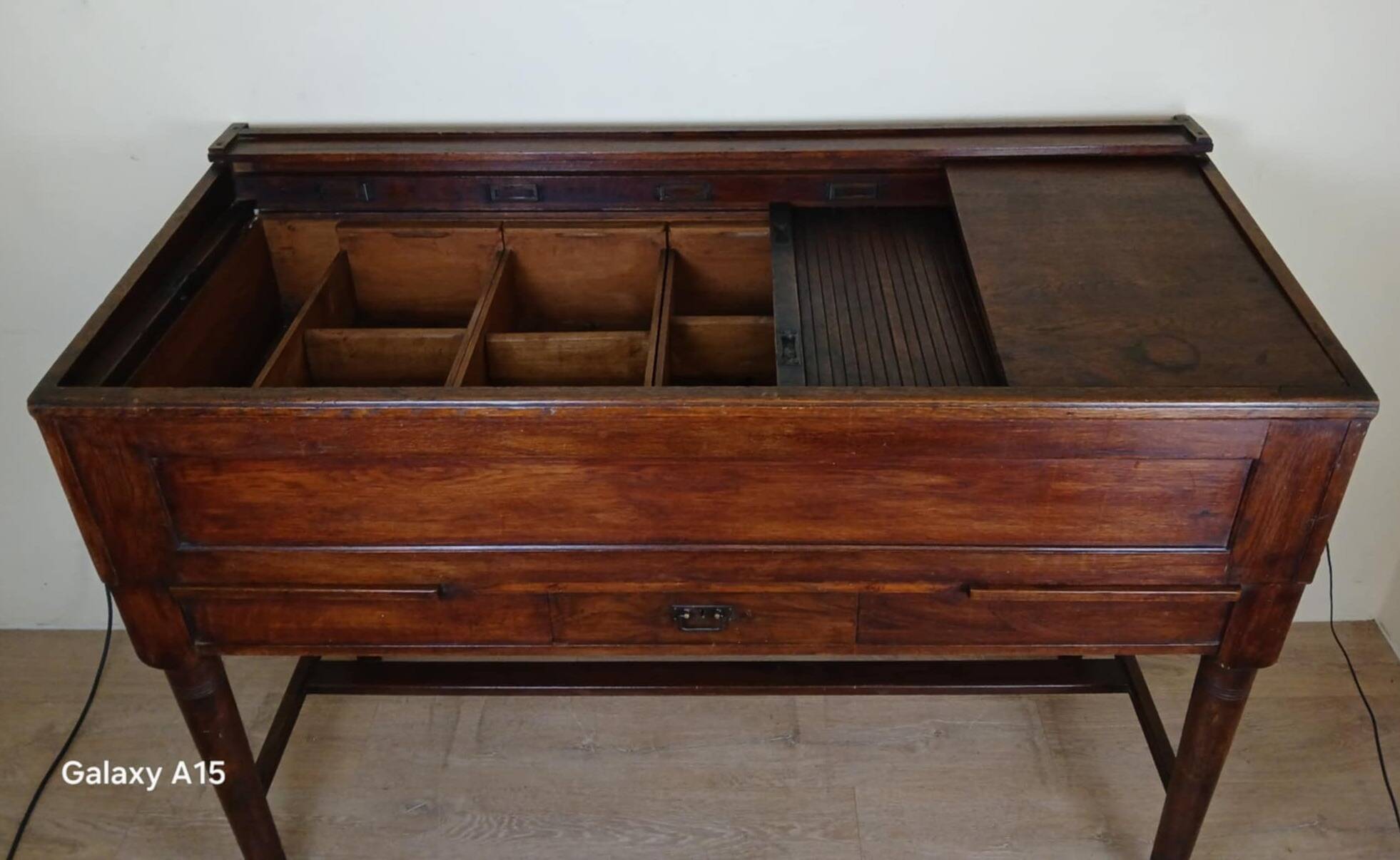 Very rare Napoleon III period system desk in solid oak circa 1850 stamped Stolzenberg