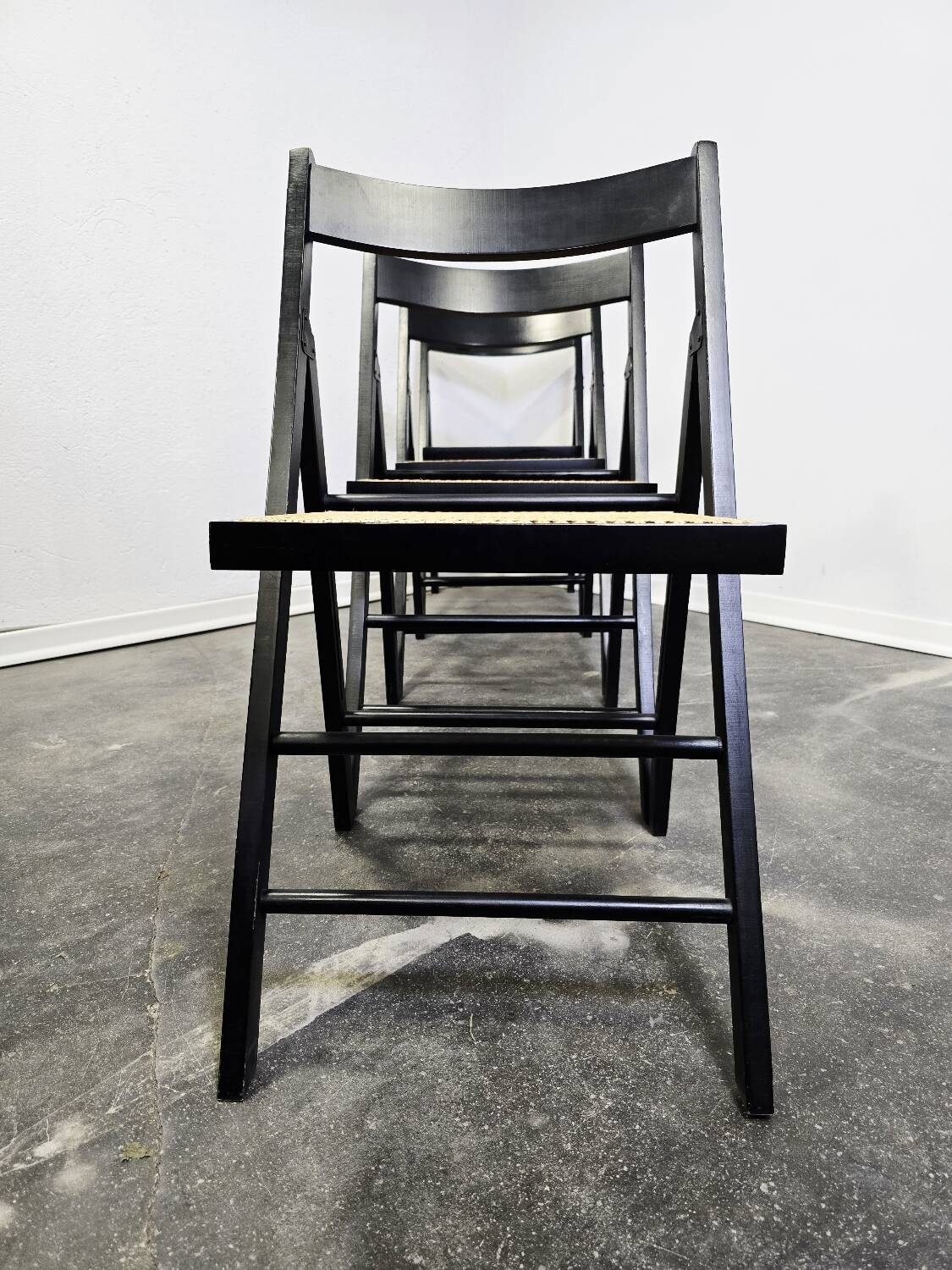 Chaise pliante noire des années 90