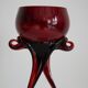 Vase artistique vintage rouge foncé du milieu du siècle