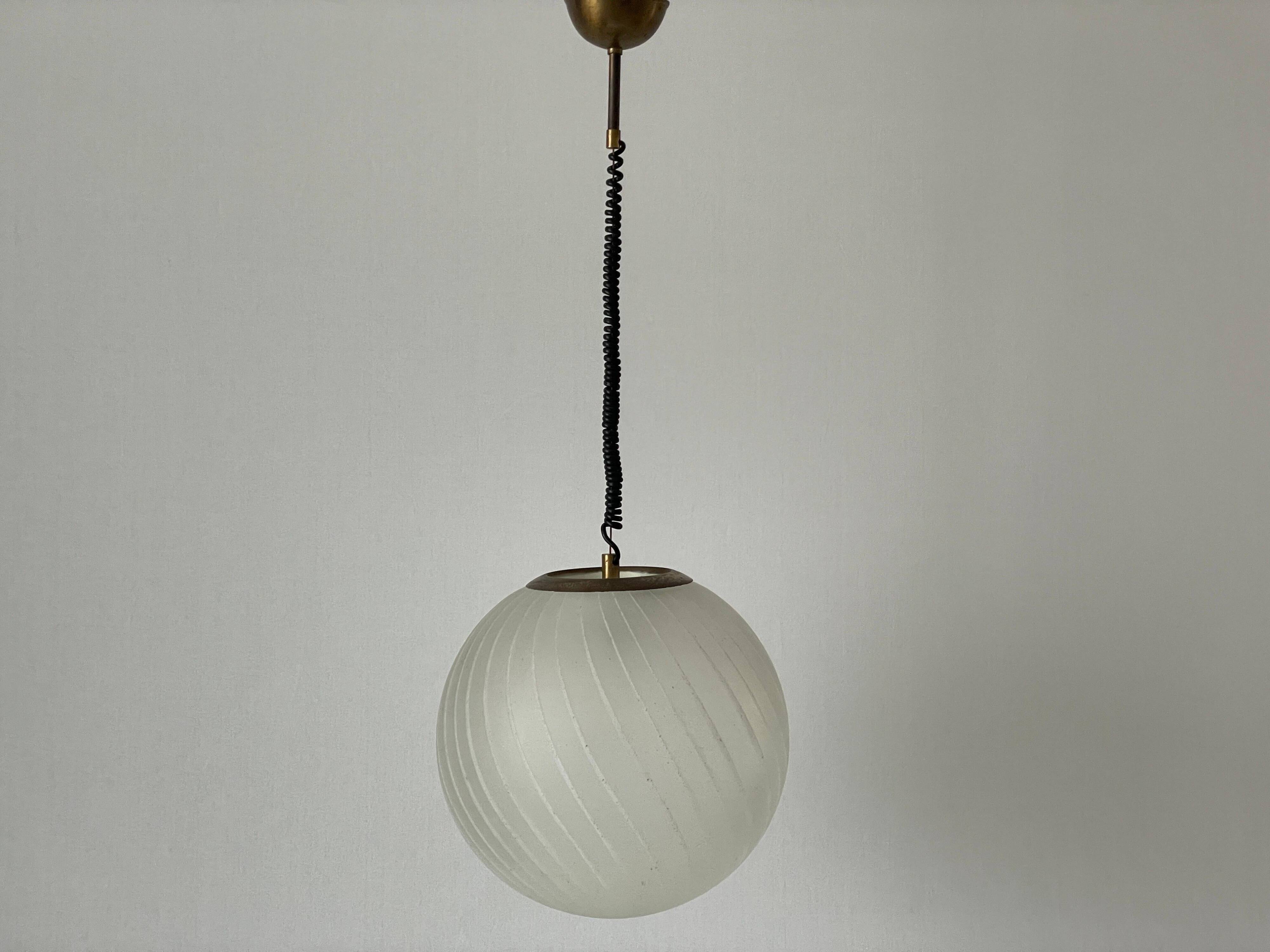 Italian suspended glass lamp Ball and Ball, 1960s, Italy