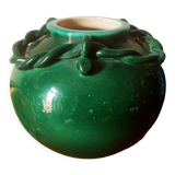 Ball vase with green ceramic string decoration