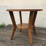 Vintage pedestal table 1940-50 in light oak