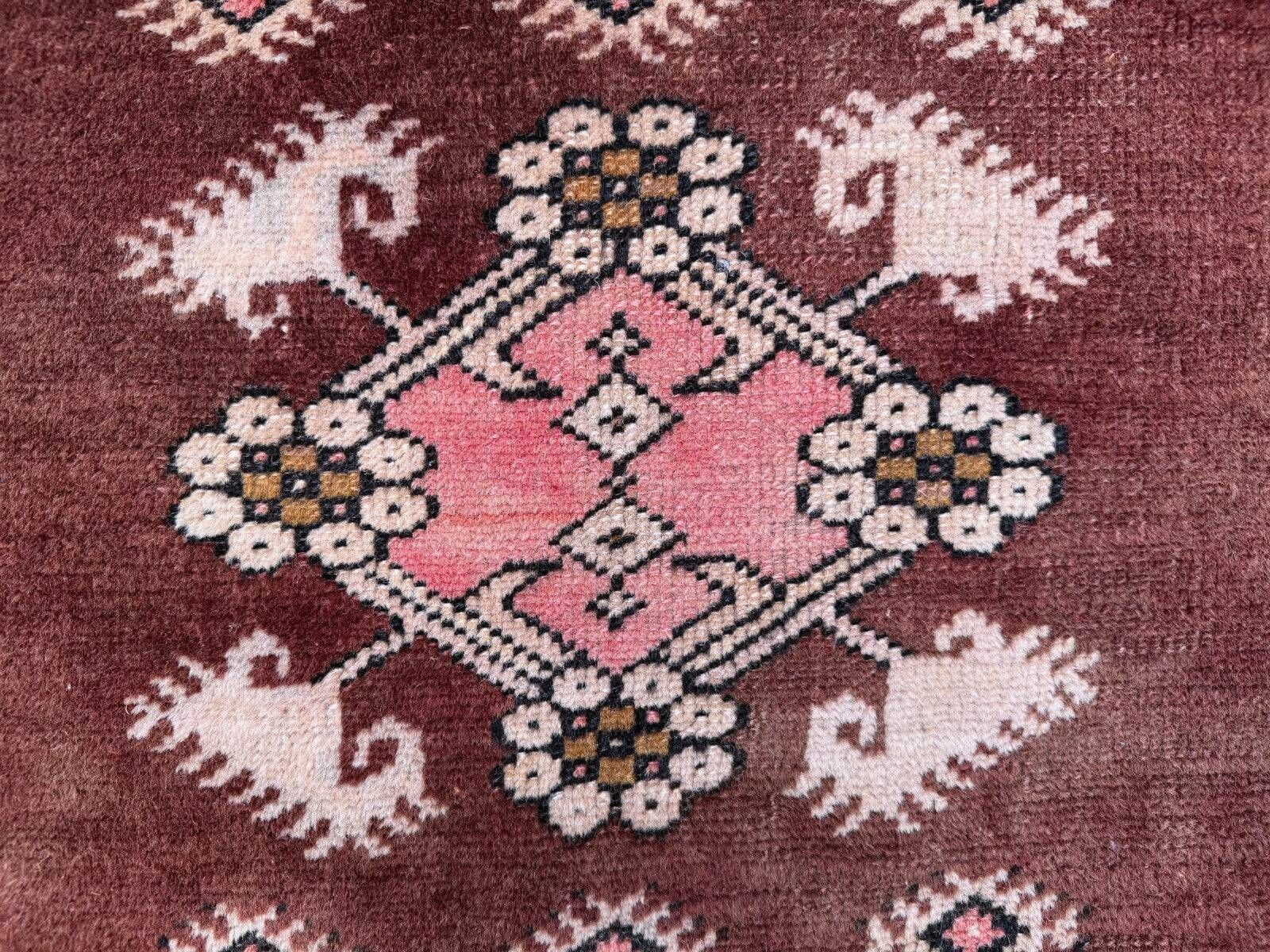 Turkish Milas rug 116x200 cm handmade vintage carpet Ushak 2573