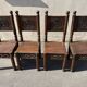 Set of 4 Breton chairs in solid wood