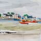 Aquarelle par Michel Roubille, Carnac 1997.