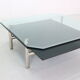 B&B Italia 'Diesis' Two-Tier Glass and Leather Coffee Table by Antonio Citterio