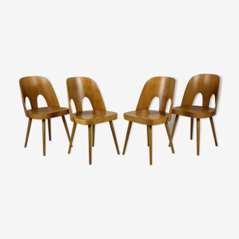 Wooden chairs by oswald haerdtl for ton (thonet), 1960s, set of 4