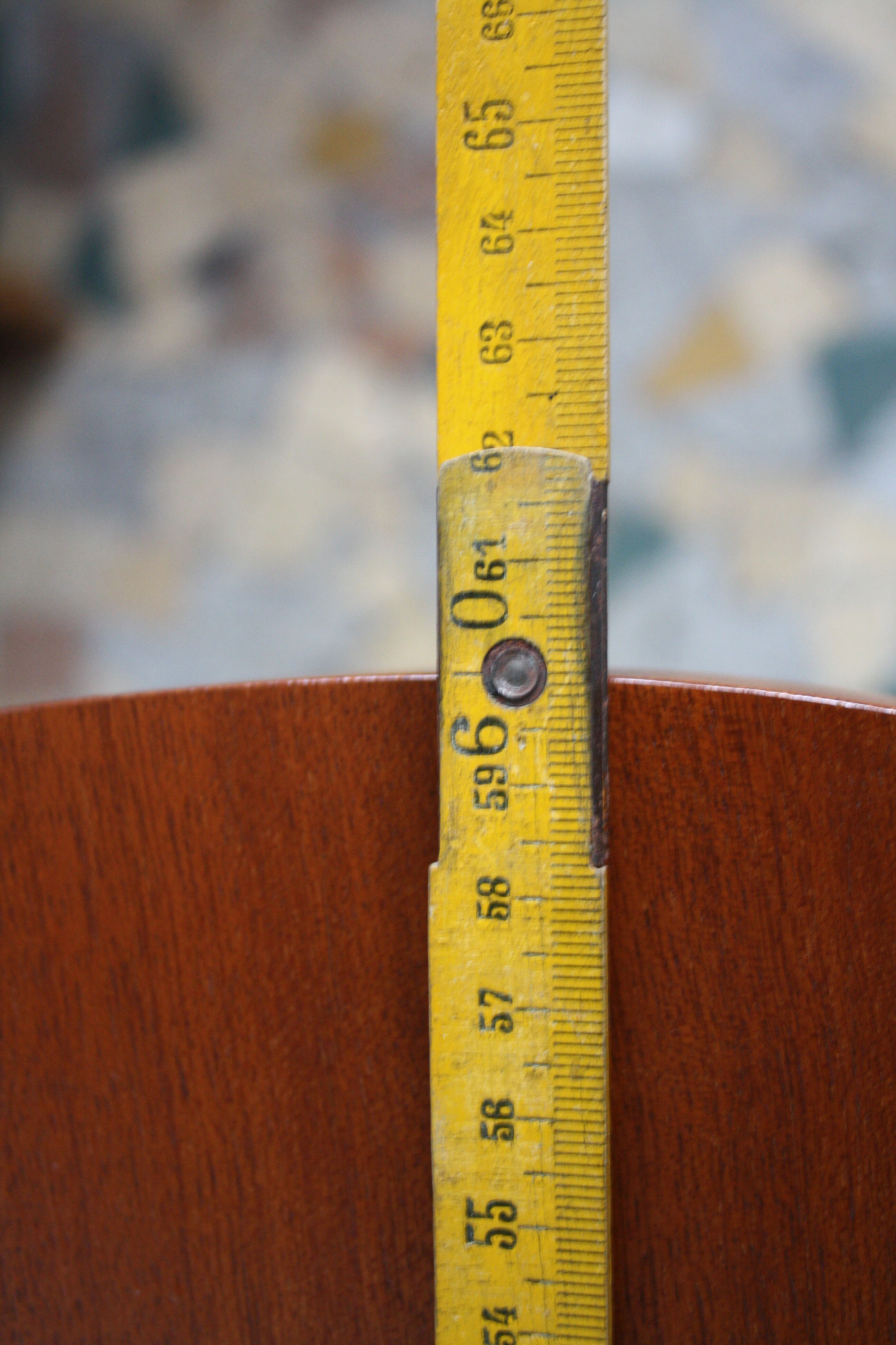 Table teak vintage feet compass