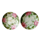 2 OLD SLASH PLATES WITH ROSES DECORATION