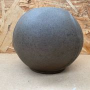 Ancien vase boule céramique grise vintage