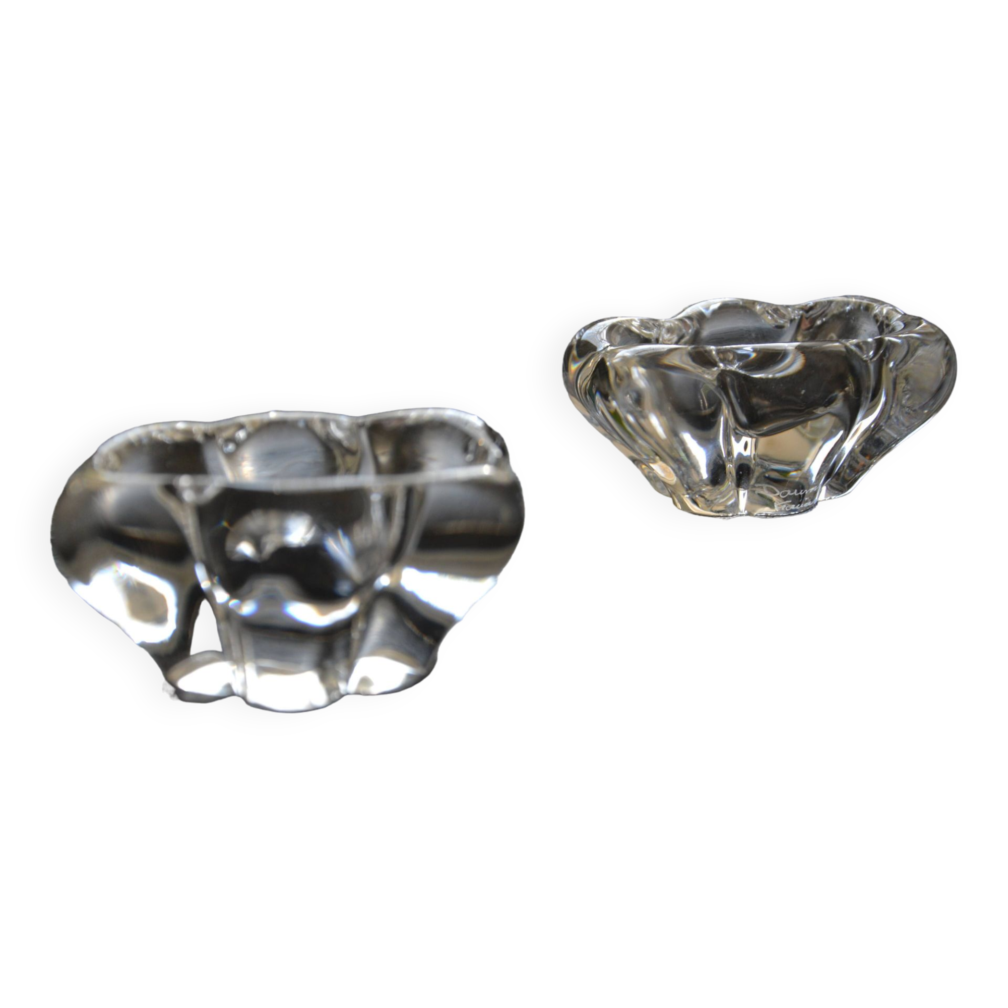 Pair of crystal salt cellars