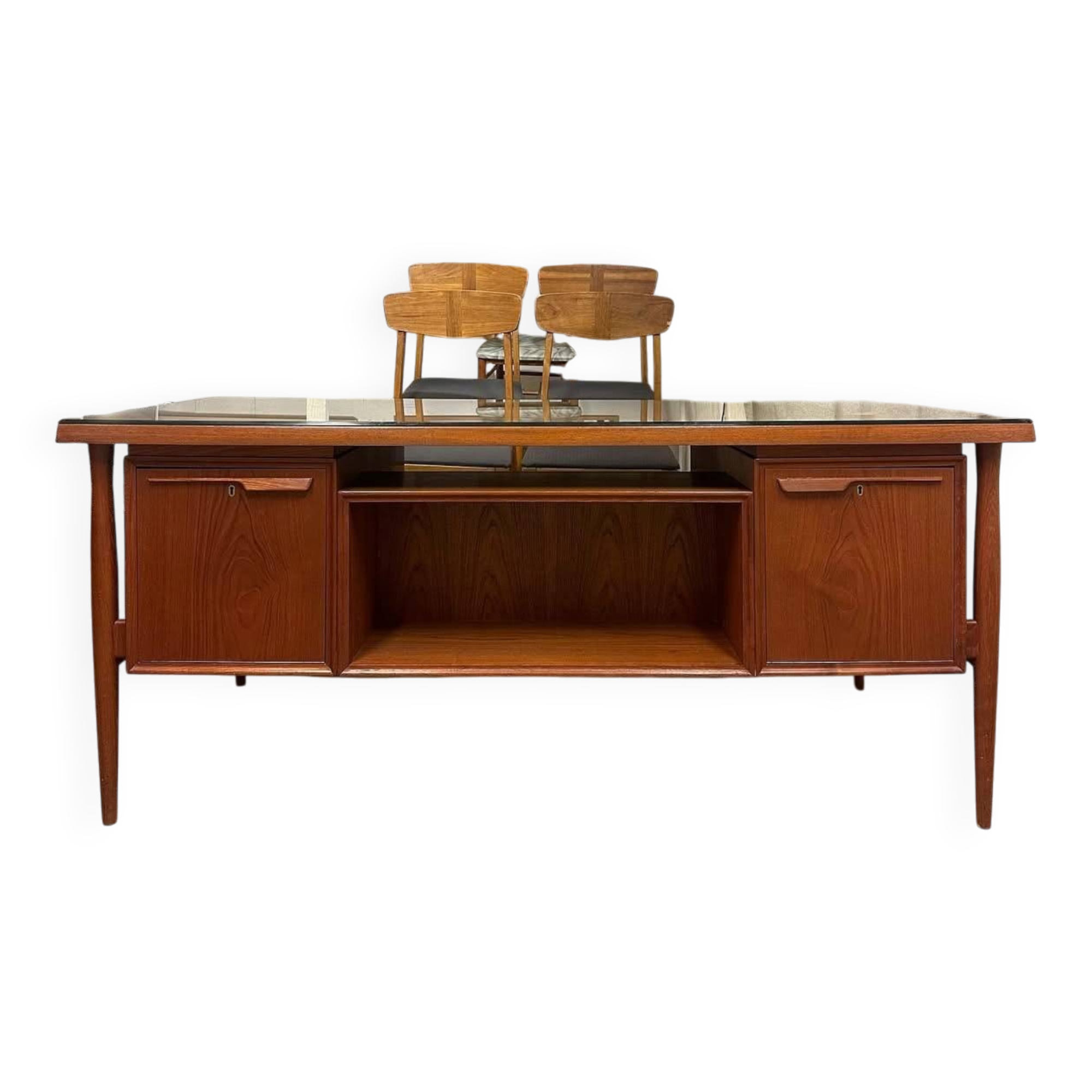 Danish double-sided desk in teak, 1960.