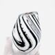 Murano Vase - Sommerso with Stripes - Black & White - 1990