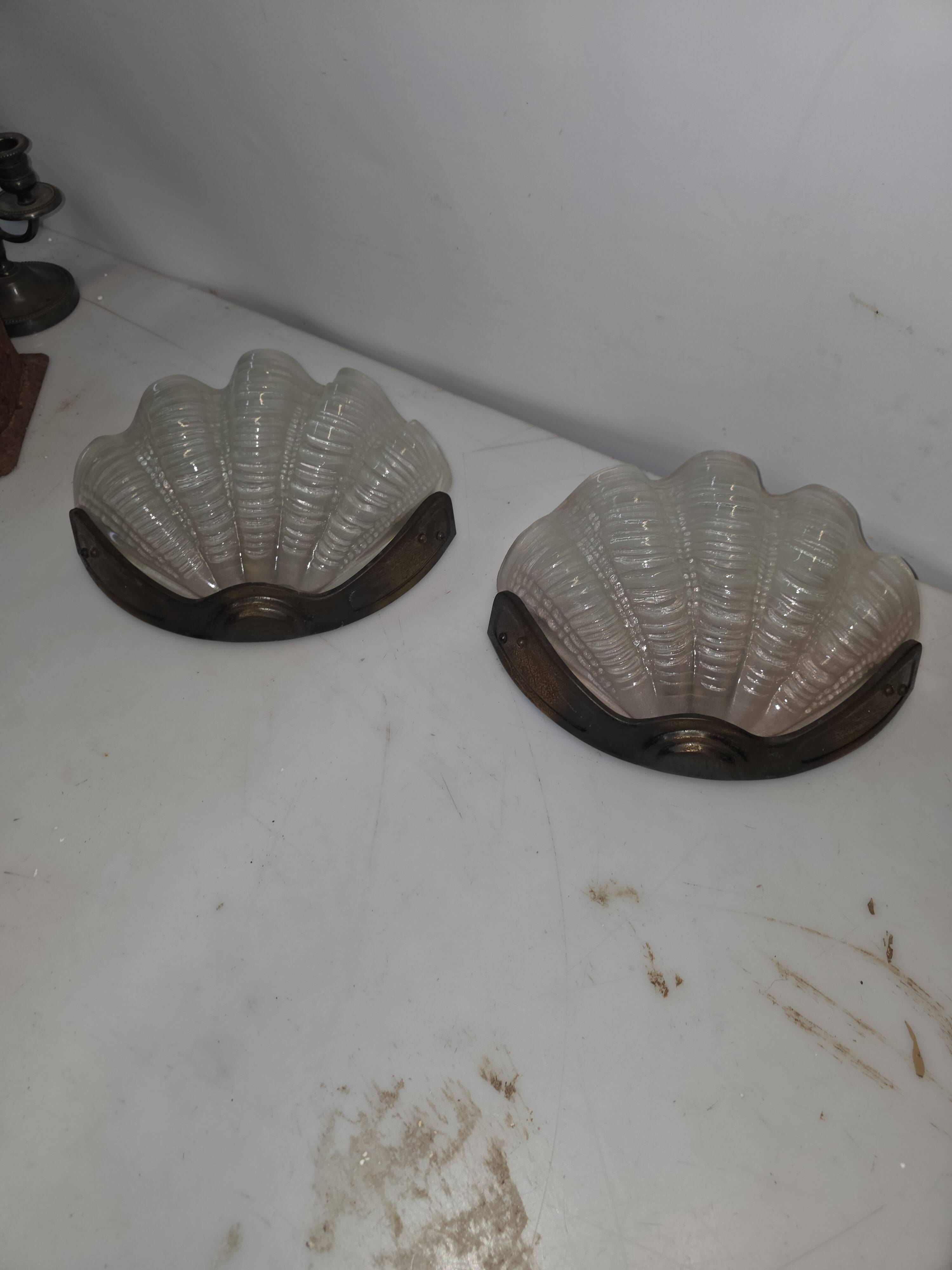 Pair of shell wall lights Art Deco 1930