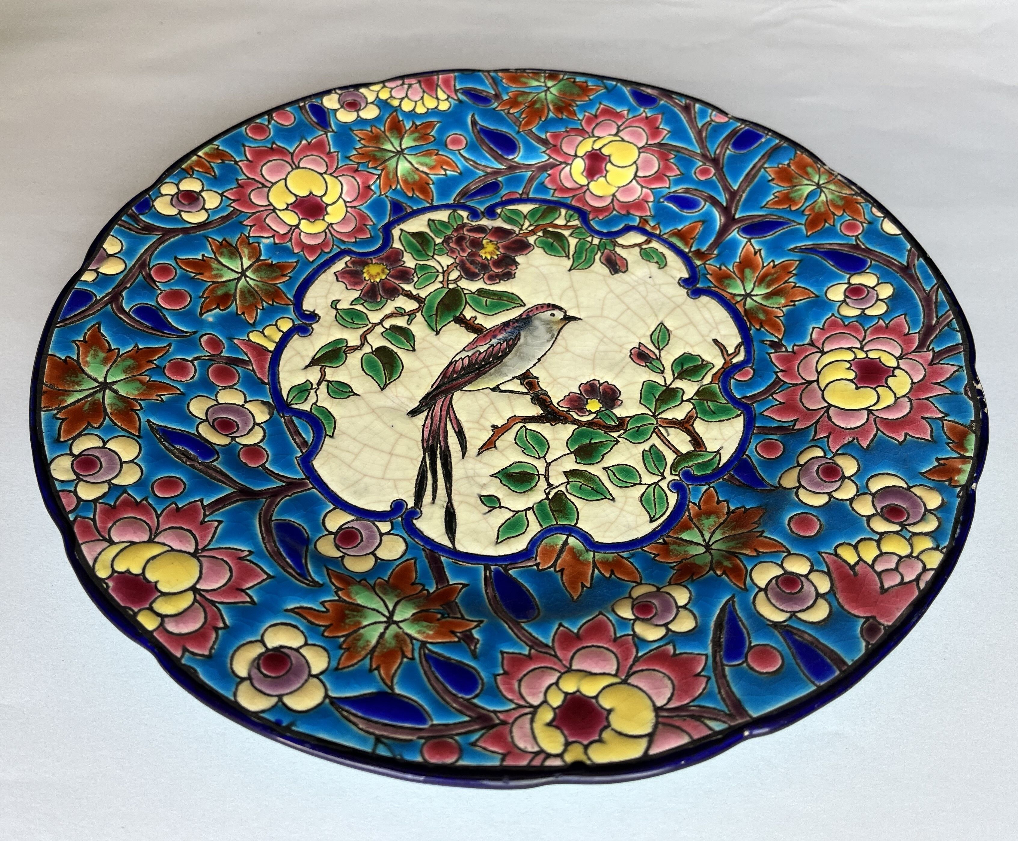 Plate in Longwy enamels