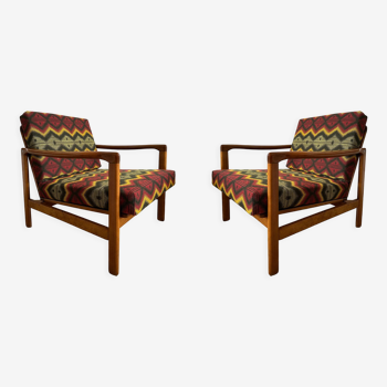 Set of Two Mid Century Armchairs by Zenon Bączyk, Mind the Gap Upholstery, Europe, 1960s