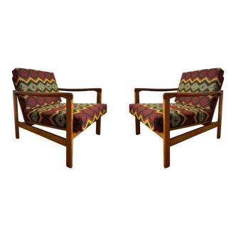 Set of Two Mid Century Armchairs by Zenon Bączyk, Mind the Gap Upholstery, Europe, 1960s