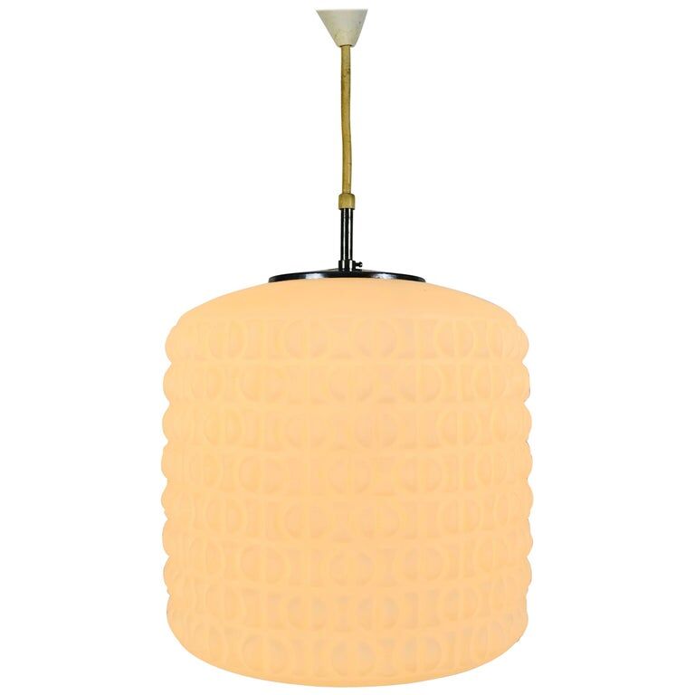 White opal pendant lamp by Peill and Putzler, 1970, Germany