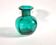Modernist blue blown glass vase Murano 1960 with a handle and a dot.
