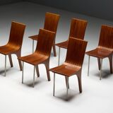 Postmodern Walnut Dining Chairs, Italy, 1980s