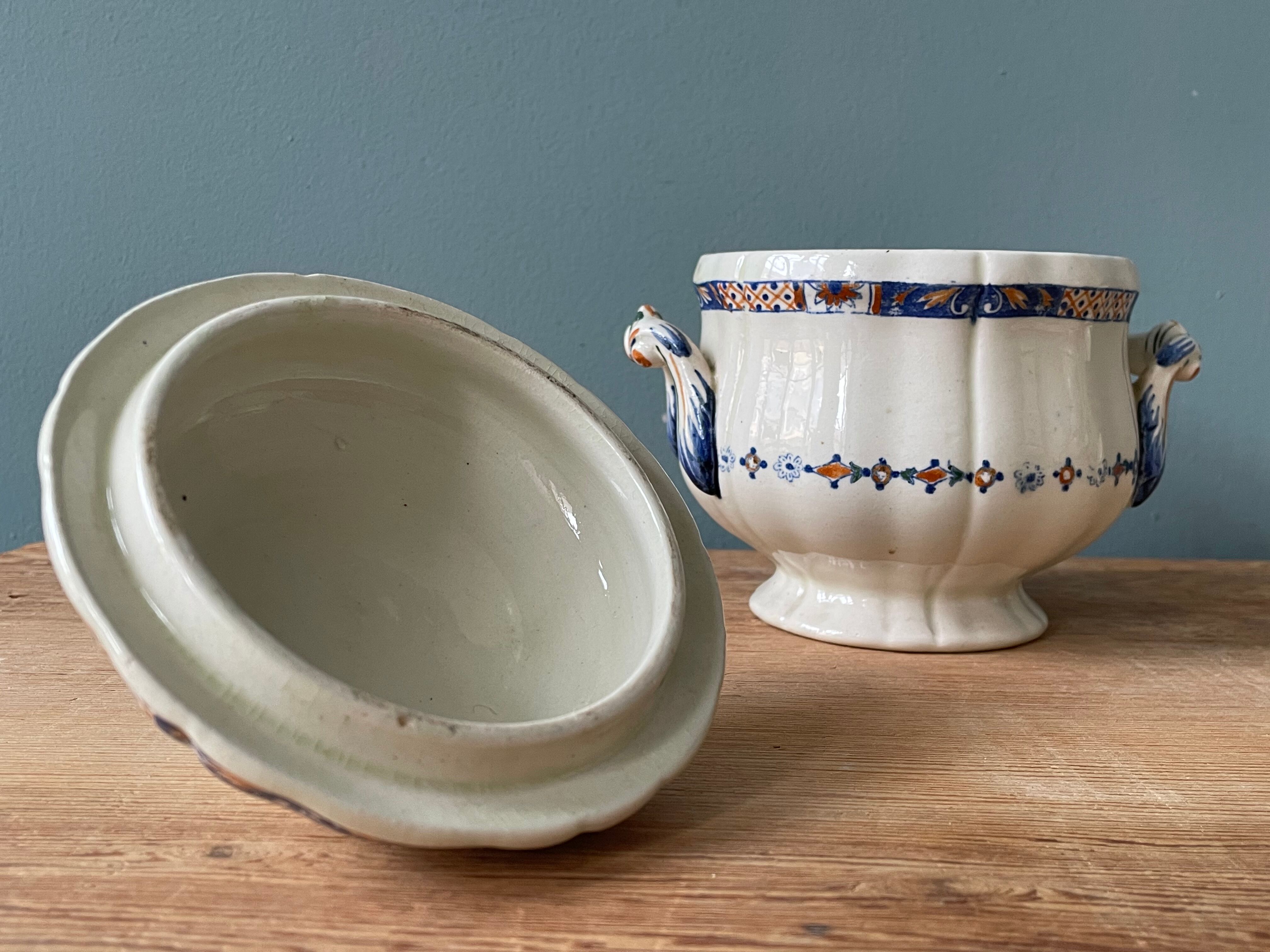 Coffee service Émile Bourgeois Grand Dépôt, décor Rouen XIXth