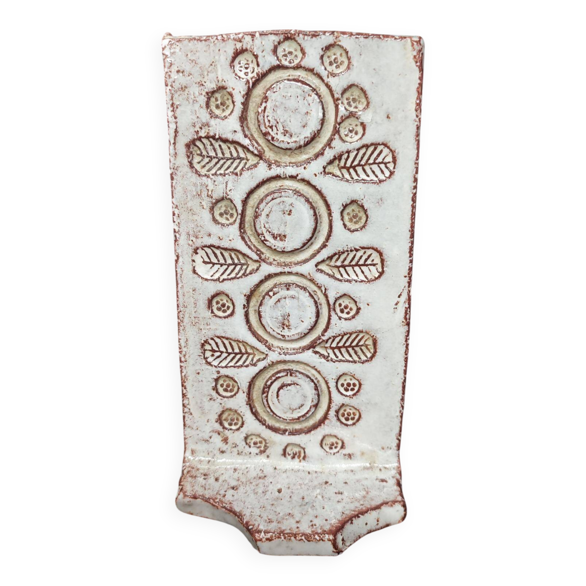 Candle holder with floral decoration typical of Michel Barbier's work but not signed in good condition