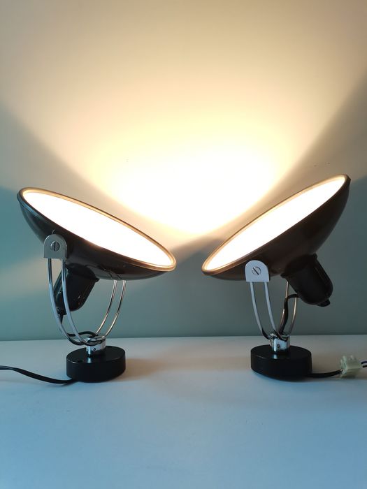 Pair of metal wall lamps 70s