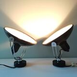 Pair of metal wall lamps 70s