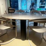 Marble dining table and steel base