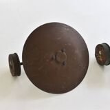 A set of two ph 4.5 copper wall lamps by poul henningsen for louis poulsen, denmark 1980s.