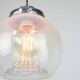 Mid-century italian chrome and murano glass pendant lamp