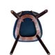 Heart-shaped chair in blue velvet and beech wood, mid-20th century, Poland, 1960s.
