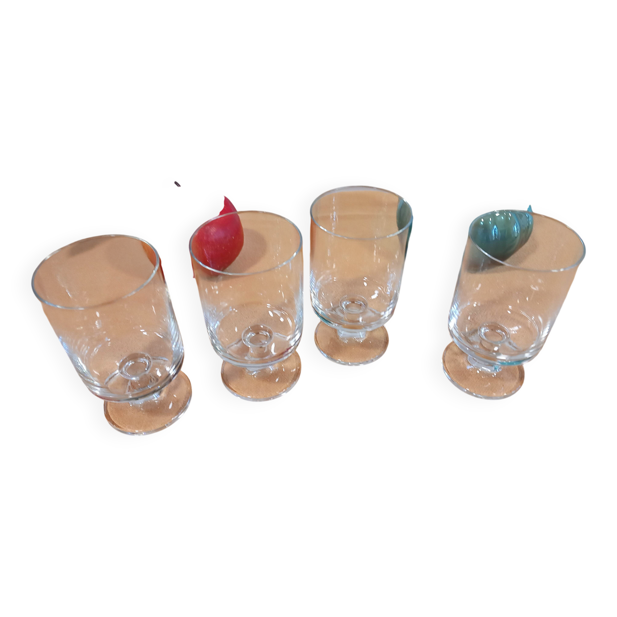 Set of 4 crystal stem glasses