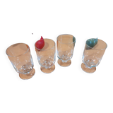 Set of 4 crystal stem glasses