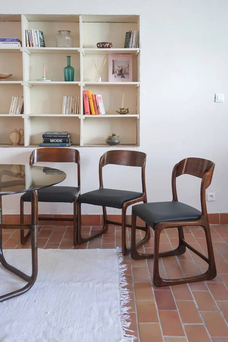 3 Baumann Bémol chairs (sledge), 1960s
