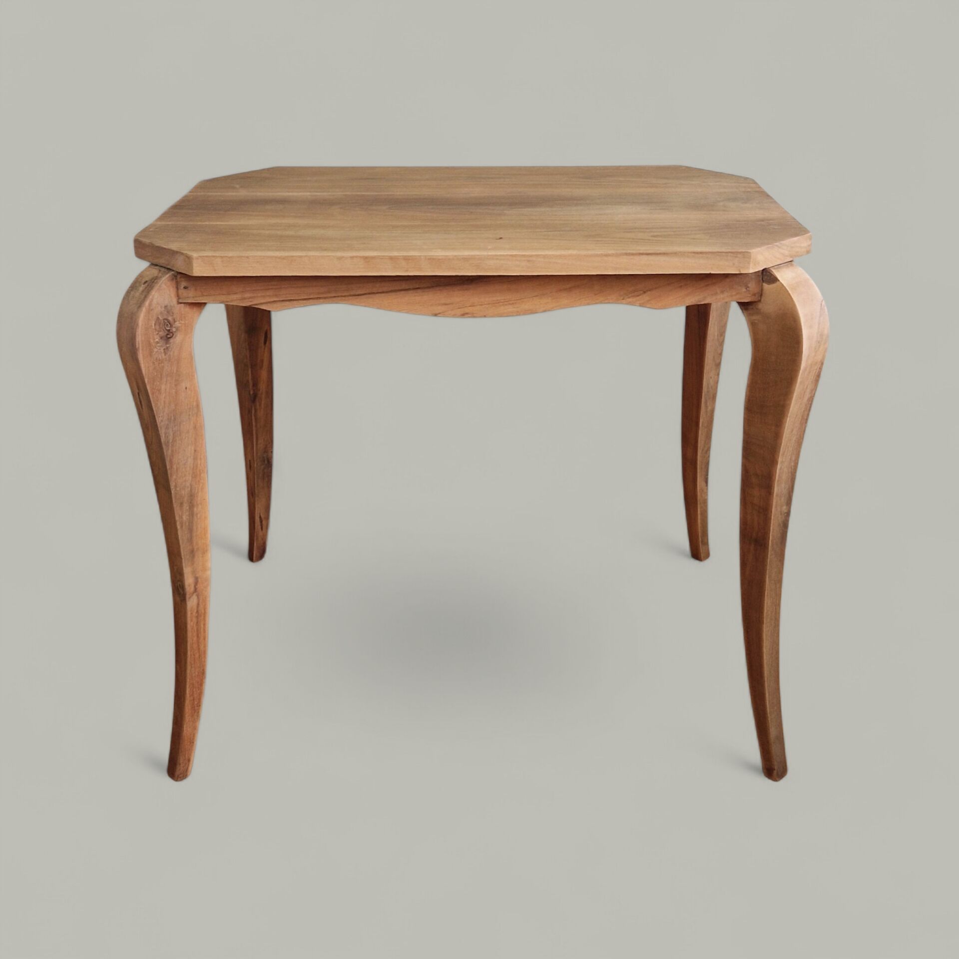 Table d'appoint bois massif - Lignes galbées esprit Louis XV
