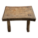Small stool, rectangular curved accent stool in solid teak.