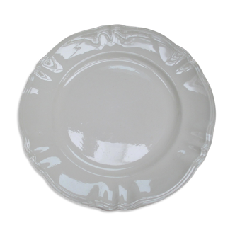 Flat round old Sarreguemines, ivory