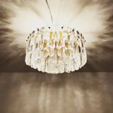 Gilded ice glass ceiling chandelier by J.T. Kalmar