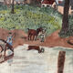 Countryside scene with horses, signed