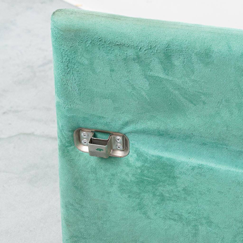 Set of 6 Roota velvet armchairs in green by Buzzati & Rocchi, 1970s