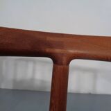 Teak & Leather Model 195 Dining Chairs by Ole Gjerløv-Knudsen & Torben Lind for France & Søn, Denmark, 1960s, Set of 4